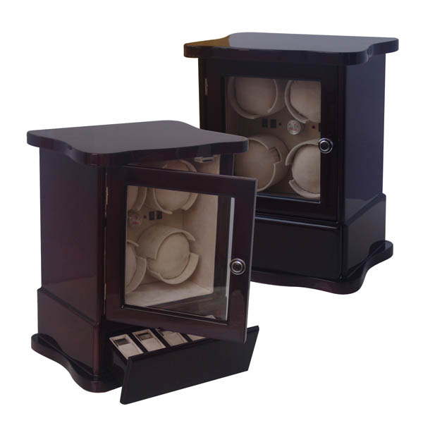 4 watch winder,  81104: Wood watch winder