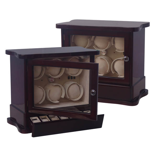 6 watch winder,  81106: Wood watch winders