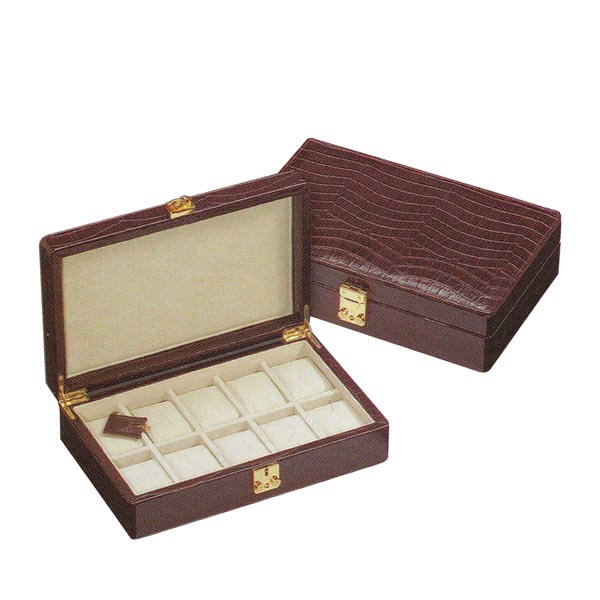 10 PU Watch case with lock,  CP110b: Watch storage boxes