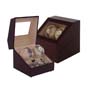 Burl wood watch winder,1 Watch winder with 3 watch storage cases TWB102