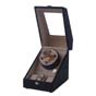 Burl wood watch winder,Dual Watch winder with 3 watch storage TWB202